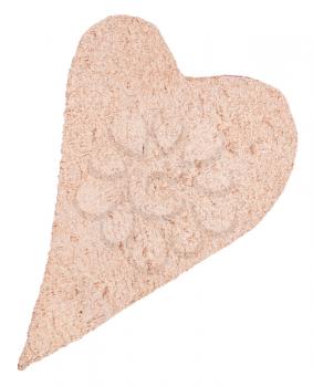 cut out leather heart isolated on white background