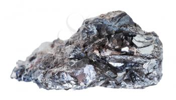 macro shooting of geological collection mineral - sample of hematite (iron ore) stone isolated on white background