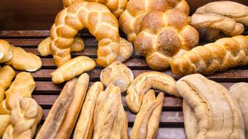 travel to Italy, italian cuisine - local breads in baker shop in Sicily