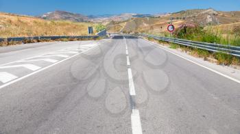 travel to Italy - highway in southern Sicily in summer day