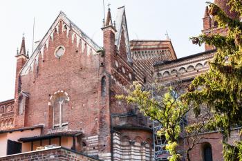 travel to Italy - view of chiesa di san fermo maggiore in Verona city in spring