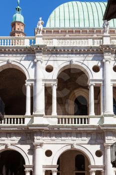 travel to Italy - facade of basilica palladiana on piazza dei signori in Vicenza city in spring