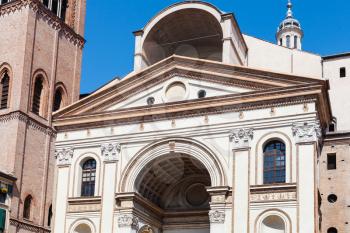 travel to Italy - facade of Basilica of Sant'Andrea in Mantua city in spring
