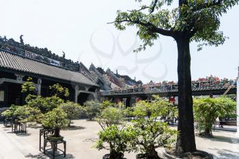 GUANGZHOU, CHINA - APRIL 1, 2017: courtyard of Chen Clan Ancestral Hall academic temple (Guangdong Folk Art Museum) in Guangzhou. The house was prepared for the imperial examinations in 1894