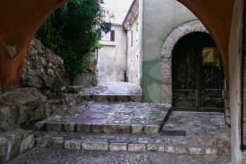 Travel to Provence, France - gateway on street in medieval town Eze