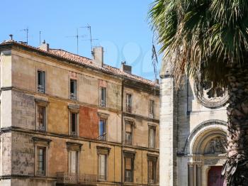 Travel to Provence, France - old urban house in Nimes city