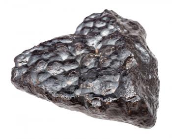 macro shooting of natural rock specimen - raw Hematite (Kidney Ore) stone isolated on white background from Morocco