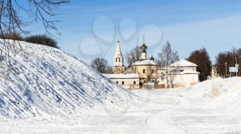Church of Beheading of the head of John the Baptist (Ioanno-Predtechenskaya church) in Suzdal town in winter in Vladimir oblast of Russia