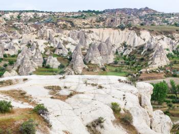 Travel to Turkey - viewpoint in Goreme National Park in Cappadocia in spring