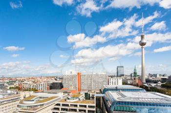 travel to Germany - Berlin city skyline with TV tower from Berliner Dom in september