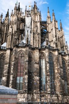 travel to Germany - soap bubbles and Cologne Cathedral (Cathedral Church of Saint Peter) in september