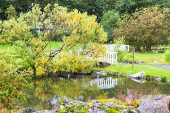 travel to Iceland - public family park in laugardalur valley of Reykjavik city in september