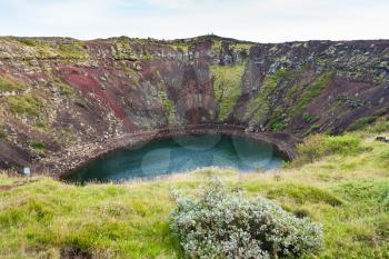 travel to Iceland - old volcanic crater with Kerith lake in september