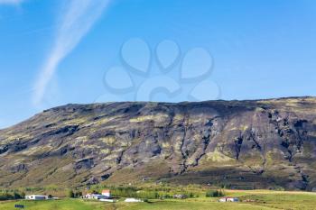travel to Iceland - view of Eefsti-dalur settlement in Iceland in september