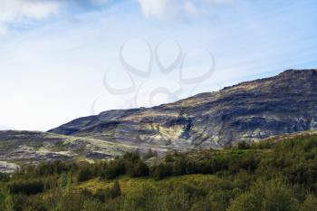 travel to Iceland - mountains around Haukadalur geyser valley in september