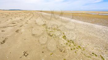 travel to France - sand beach of Le Touquet after ebb tide (Le Touquet-Paris-Plage) on coast of English Channel