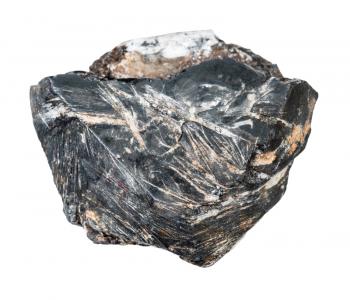 macro shooting of natural mineral - Hematite stone crystal isolated on white backgroung from Central Ural Mountains