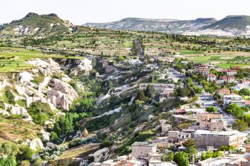Travel to Turkey - modern district in Uchisar village in Cappadocia in spring