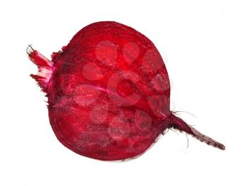 cutted ripe garden beetroot isolated on white background