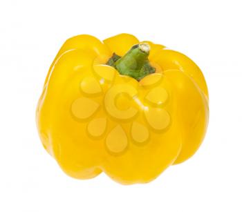 ripe fruit of yellow bell pepper (sweet pepper, capsicum) isolated on white background