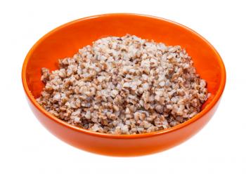 buckwheat porridge in bowl isolated on white background