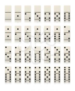 Domino game set isolated on white