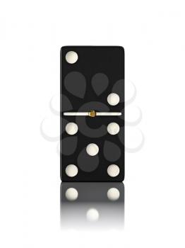 Domino game bone close up isolated on white