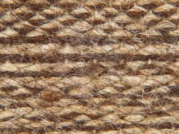 Rough knit camel wool fabric texture pattern taken closeup as background.