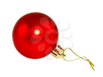 Red Christmas ball isolated on a white background.