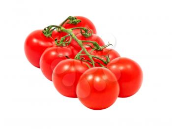 Fresh tomatoes isolated on a  white background.