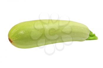 Green vegetable marrow isolated on a white background.