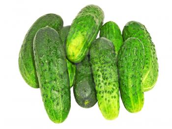 Cucumbers  isolated  on a white background.