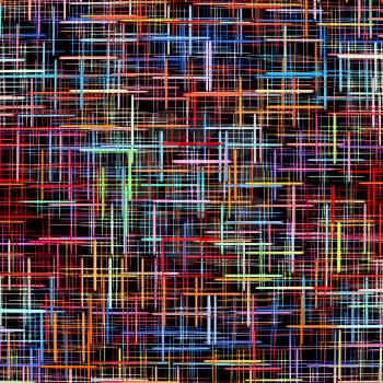 Multicolored checkered pattern on black as abstract background.Digitally generated image.