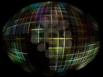 Abstract globe silhouette with global internet control.Digitally generated image.