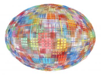 Abstract multicolored globe on white background.Digitally generated image.