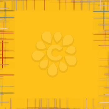 Yellow abstract background with checkered border frame.Digitally generated image.