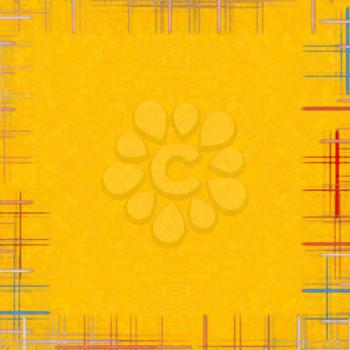 Yellow abstract background with checkered frame.Digitally generated image.
