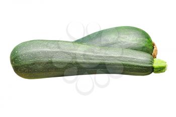 Raw zucchini vegetable taken closeup isolated on white background.