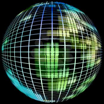 Global communication concept.Abstract globe silhouette.Digitally generated image.
