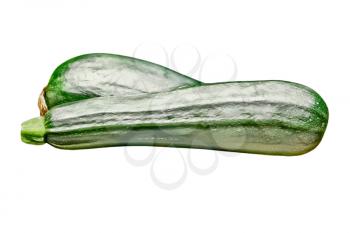 Two zucchini vegetable taken closeup isolated on white background.Digitally generated image.