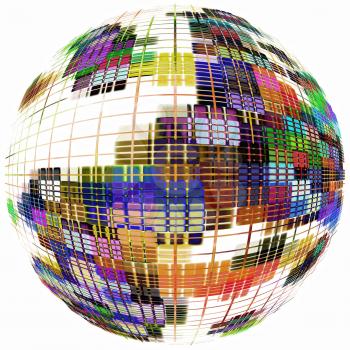Multicolored globe silhouette on white background.Global communication concept.