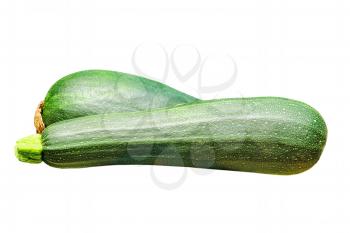 Ripe zucchini vegetable isolated on white background.