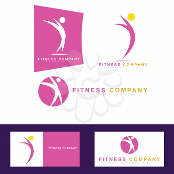 Vector logo template of gym activities like fitness or aerobic