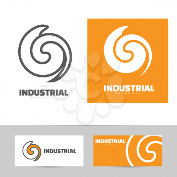 Industrial logo design vector illustration. Machinery or gear symbol