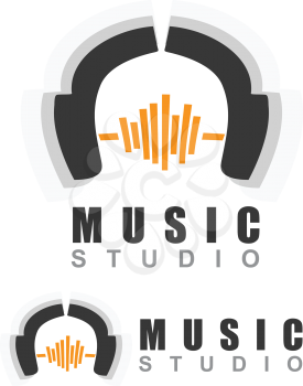 Headphones vector icon for a music studio