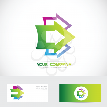Vector company logo icon element template colors arrow logo forward concept advertising media games