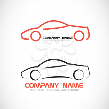 Vector company logo icon element template racing car concept fast