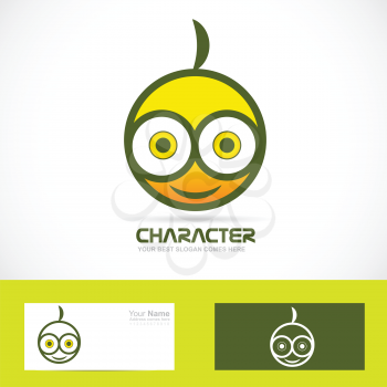 Vector company logo icon element template face character smiley funny drawing