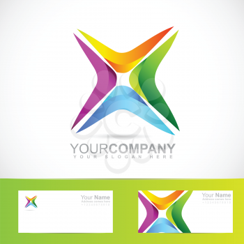 Vector company logo element template of an abstract colored shape for business, corporate, media, it