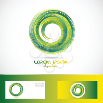 Vector company logo icon element template circle whirlpool whirl green media it games